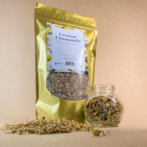bMAKER Dried Chamomile Flowers (4oz) - Bulk Bag - Kosher Certified Chamomile for Relaxation, Dried Flowers for Soap Making, Lotion, Shampoo, Loose...