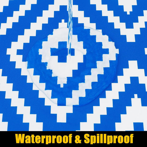 smiry Rectangle Picnic Table Cloth, Waterproof Elastic Fitted Outdoor Tablecloths for 6 Foot Tables, Wipeable Flannel Backed Vinyl Table Cover for...