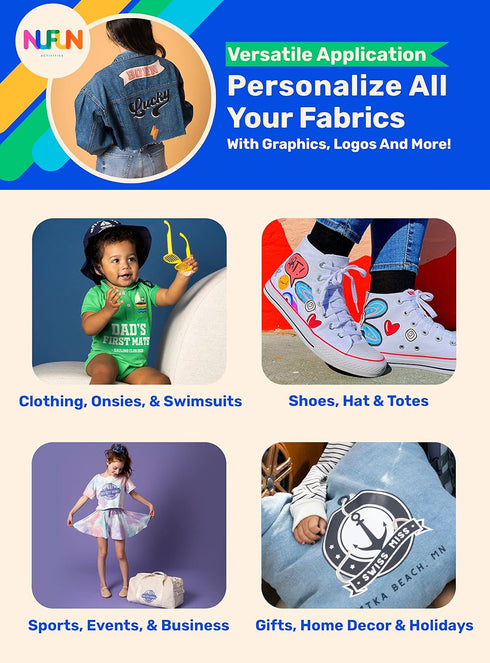 NuFun Activities Printable Iron-on Heat Transfer Paper for T Shirts, Dark Fabrics, 5 Sheets 8.5 x 11 inch, Long Lasting, Durable, Professional Qua...