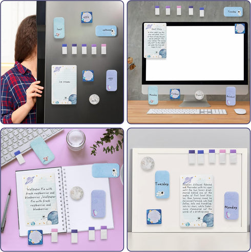The Sky Is The Limit Sticky Notes Set, 550 Sheets, Outer Space Galaxy Planet Pattern Self-Stick Notes Pads Divider Tabs Bundle Writing Memo Pads B...