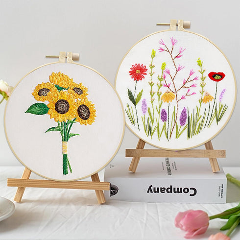Maydear Stamped Embroidery Kit for Beginners Pattern, Cross Stitch Kits for Adults, Embroidery Starter Kit Embroidery Hoop, Color Threads and Embr...