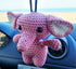 Elephant Cute Ornament, Car Rearview Mirror Hanging Decorations, Automotive Crochet Handmade Holder Accessories, Bag Ornament....