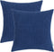 HWY 50 Navy Blue Corduroy Throw Pillow Covers 16x16 Inch, Pack of 2, Soft Solid Decorative Cushion Cases for Couch Sofa Bed Living Room, Corn Text...