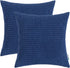 HWY 50 Navy Blue Corduroy Throw Pillow Covers 16x16 Inch, Pack of 2, Soft Solid Decorative Cushion Cases for Couch Sofa Bed Living Room, Corn Text...