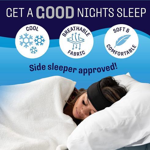 CozyPhones Sleep Headphones - Over Ear Headphones from Ultra Thin Cool Mesh Wired for Side Sleepers, Meditation, Running, Laptop, and Phone - Blac...