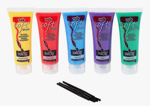 Tulip 29375 Soft Fabric Paint, 5-Pack, Multicolor...