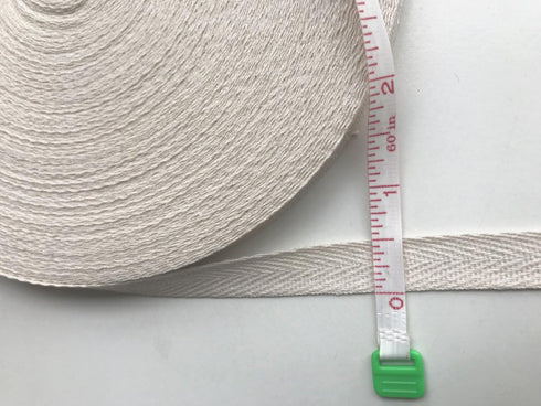 QIANF Twill Tape Ribbon 100% Cotton Natural Color 1/2 Inch Wide 50 Yard Roll Herringbone Tape(1/2 Inch-50Yard, Off-White)...