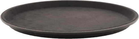 G.E.T. NS-1100-BK BPA-Free Non-Slip Plastic Round Serving Tray, 11", Black...