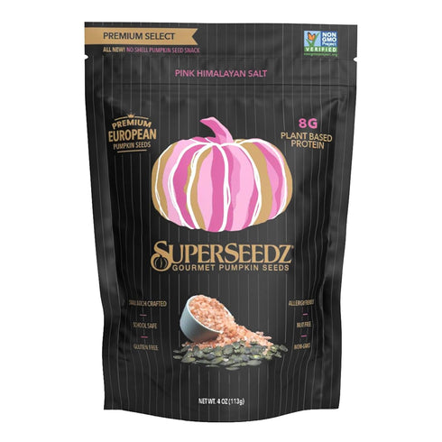 SuperSeedz Dry Roasted Pumpkin Seeds with Pink Himalayan Sea Salt - Pepitas, Whole 30, Vegan, Keto, 7g Plant Based Protein, Produced in USA, Nut F...