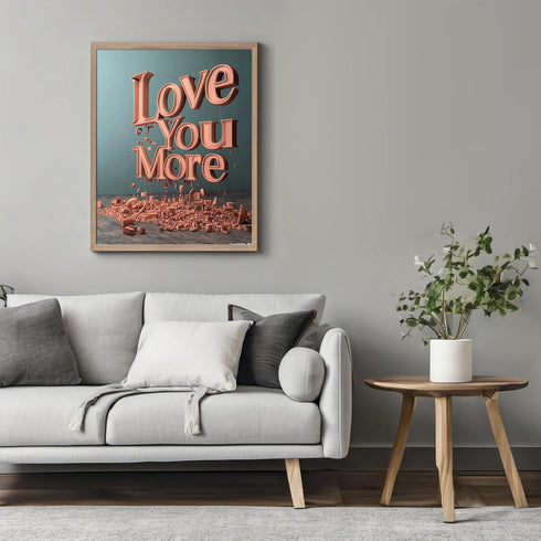 Posterizer 1 pcs-Love You More-cute poster for Valentine's day -2-Romantic Art-Holiday Poster Collection-Gift for Couples boyfriend girlfriend Hus...
