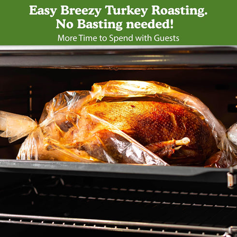 Regency Wraps Turkey Roasting Bags With Twist Ties, Oven Safe Bags for Cooking Flavorful Turkey, Poultry, or Meat with Easy Clean Up, Clear, 20" x...