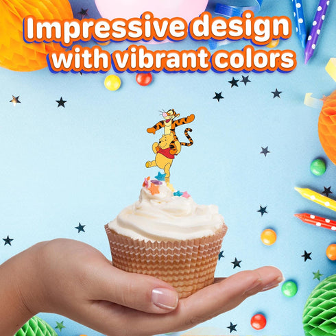 24x Honey Bear Cupcake Toppers – Strong Picks Happy Birthday Décor, Cupcake Decorations for Kids' Birthdays...