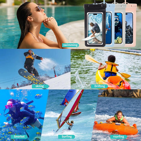 GoGo Deepsea Waterproof Phone Pouch, IP68 Waterproof Phone Case, Underwater Vacation Cellphone Dry Bag Up to 7.2" for Samsung Galaxy Pixel, iPhone...