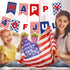 Patriotic Paper Banner 4th of July Bulletin Board Decorations with Red Blue Star Cutouts for Independence Day School Classroom Office Home Decor P...