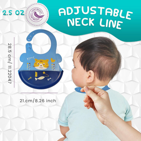 Silicone Baby Bibs for Babies, Toddlers (6-72 months) Silicone Bibs for Boy, Girl, Baby Gifts, Baby Shower 2 Pack...