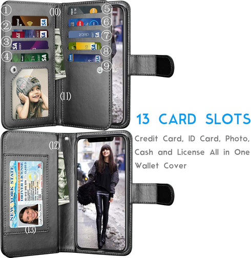Tekcoo Wallet Case for iPhone 11 / iPhone11 (6.1 inch) 2019 Luxury ID Cash Credit Card Slots Holder Carrying Pouch Folio Flip PU Leather Cover [De...