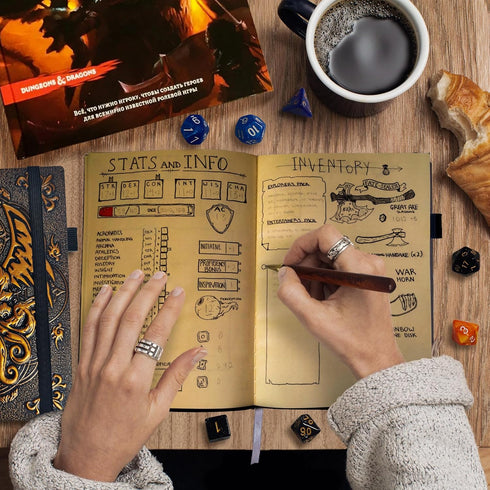 DND Campaign Journal with 3D Cthulhu Embossed Leather Cover - 192 Blank Pages A5 Notebook Great RPG Notepad for GM & Player (Bronze)...