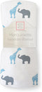 SwaddleDesigns Marquisette Receiving Swaddle Blanket for Baby Boys & Girls, Soft Premium Cotton Muslin, Best Shower Gift, Blue Safari Fun, Parent ...