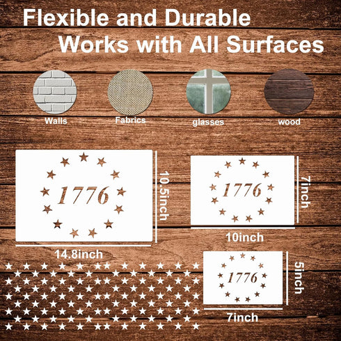 American Flag Stencil Star Stencils for Painting Union 50 Stars 1776 Military We The People Template for Flag Patriotic Wood Burning Stencils for ...