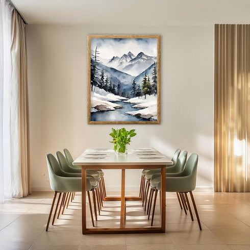 Posterizer 1 pcs-beautiful snowy scenary in winter -5-Landscape & Nature Art-GIft for Men Women Teens-Dining Room Decor- unframed wall art...