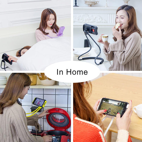 011 Neck Cell Desk Bed,Bike and Motorcycle Mount,Lazy Bracket Mobile Phone Stand Holder (Black)...