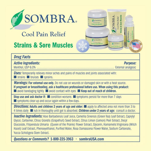 Sombra Cool Pain Relief Gel 2 OZ Jar...