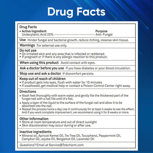 Toenail Fungus Treatment For Toenail & Finernails, 25% Undecylenic acid, Toe Nail Fungus Treatment Extra Strength, Tea Tree Oil for Tonail Fungus ...