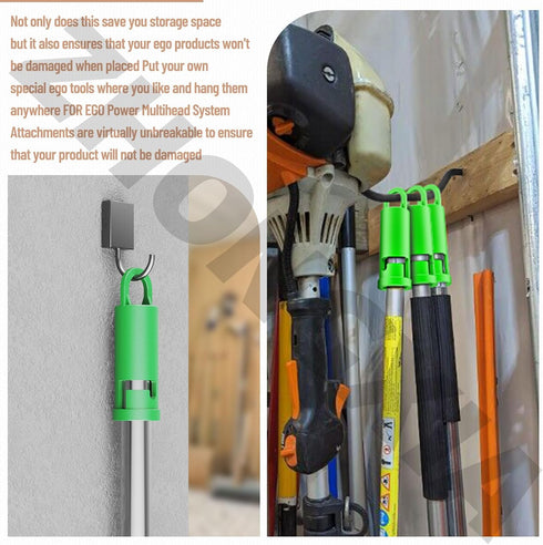 4 Pack Heavy Duty Garage Storage Hooks for EGO Power Multihead System Attachments/Wall Mount/Ego Tool Wall Mount/Tool Storage to Organize Tools/Po...