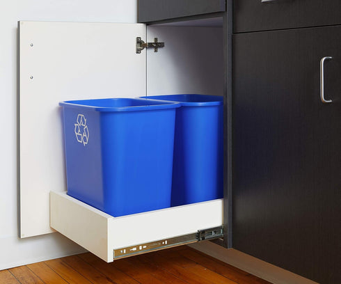 United Solutions 7 Gallon/28 Quart Efficient Recycle Wastebasket | Fits Under Desk | Small, Narrow Spaces in Commercial, Kitchen, Home Office, Dor...