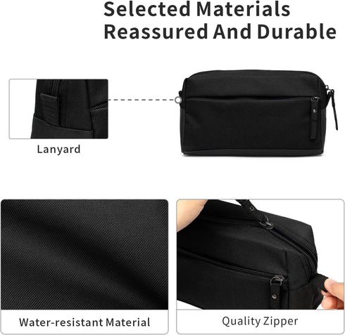 Toiletry Bag, Travel Organizer Comsemtic Make Up Kit Pouch Bag For Women Men, Black...