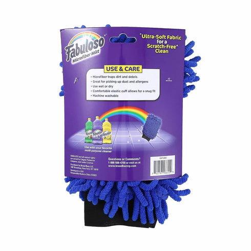 Fabuloso Microfiber Cleaning Mitt, 3 Pack, Blue | Lint-Free, Scratch-Free Cleaning Glove for Surfaces and Furniture | Microfiber Dustless Hand Clo...