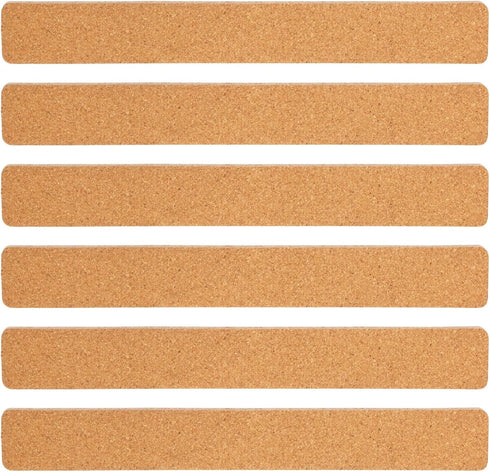 6 Pack Cork Board Strips for Walls - Adhesive Bulletin Board Bar Strips, 12x1.5 inch, 0.8 inch Thick - Natural Cork Boards for Office, Home, Class...