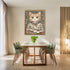Posterizer 1 pcs- Orange cat sitting behind a table with white flowers-Art for Animal Lovers-Floral Botanical Art- Gift for Men Women Teens-Living...