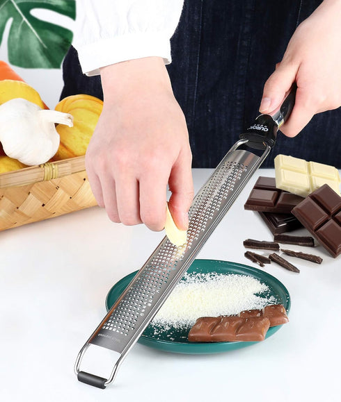 Ourokhome Kitchen Lemon Zester, Stainless Steel Hand Held Parmesan Cheese Grater for Ginger, Chocolate, Coconut, Lime, Nutmeg, Citrus, Fruit, Vege...