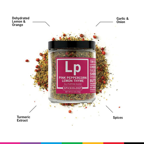 Pink Peppercorn Lemon Thyme - All-Purpose Grilling Spice Rub - Vegetable Seasoning - 5.4 Ounces...