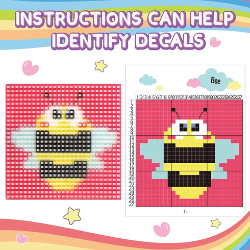 Caydo 8-in-1 Cross Stitch Kit for Beginners Kids, Includes 8 PCS Plastic Canvas with Pre-Patterns, 13 Colors Threads, Instructions, Embroidery Nee...