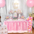 leegleri Pink Tulle Table Skirt for Baby Shower,6FT Pink Ruffle Tutu Table Skirt with LED Light for Princess Girls Birthday Party Cake Dessert Tab...