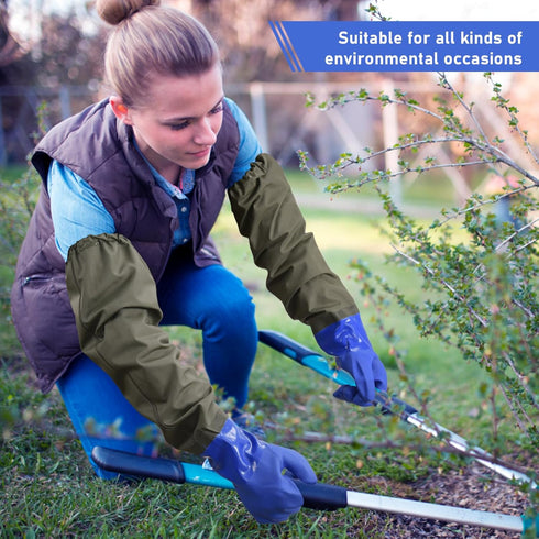 Long Waterproof Gloves, Long Chemical Gloves, Reusable, Padded Cotton Lined/Acid & Oil Resistant 28 inch XL...