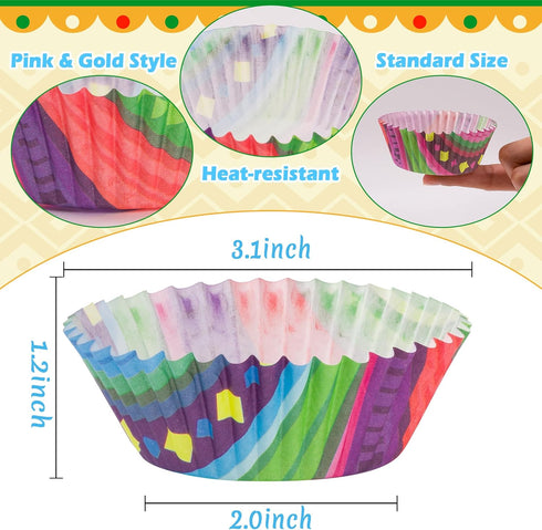 Mexican Cupcakes Muffin Liners - 600pcs Large Cupcake Paper Liners, Mexico Fiesta Cinco De Mayo Baking Cups Case Cupcake Wrappers, Cake Chocolate ...