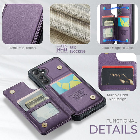 Asuwish Phone Case for Samsung Galaxy S23 FE 5G Wallet Cover with Tempered Glass Screen Protector and RFID Blocking PU Leather Credit Card Holder ...