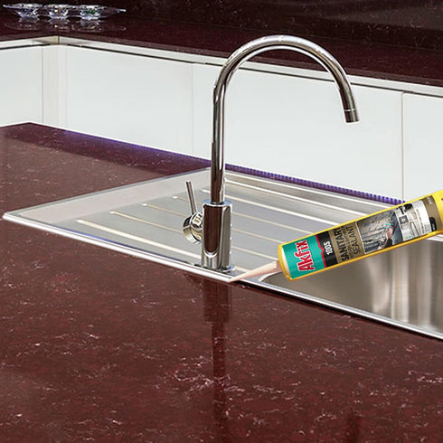 Akfix 100S RTV 100% Silicone Caulk Clear (1x10.1 fl.oz.) - Sanitary Applications, Waterproof & Low Odor Sealant for Kitchen and Bathroom, Bathtub,...