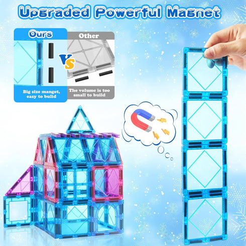 Magnetic Tiles Building Blocks Toddler Boys Girls Toys Age 4-5 5-6 4-6 6-7 6-8 8-10 STEM Educational Birthday Magnets Toys for 3 4 5 6 7 8 Years O...