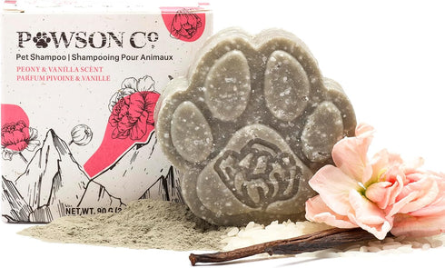Pawson Dog Shampoo Bar - Natural Pet Shampoo with Rice Water and Aloe for Animals, Puppy Essentials, Peony Vanilla Scent...