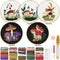 TINDTOP Embroidery Kit for Adult for Beginners, 5 Sets Mushroom Embroidery Kit for Beginners Include Embroidery Cloth Hoops Threads for Craft Love...