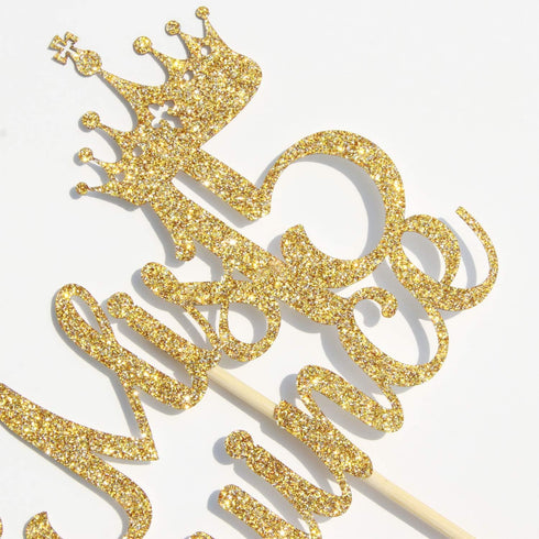 Mis Quince 15 Cake Topper, Hello 15, Cheers to 15 Years, 15th Birthday/Anniversary Party Decorations Gold Glitter....
