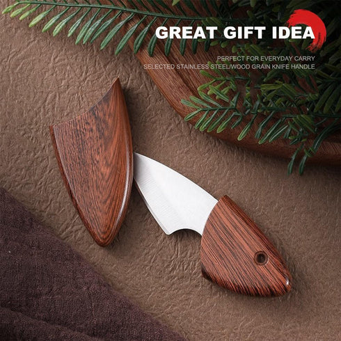 Small Pocket Knife Keychain Knife for Men with Sheath, Box Cutter Knife, EDC Pocket Knives for Outdoor Camping, Gifts for Dad husband Him...
