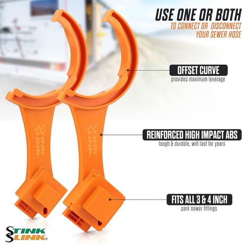 3" & 4" RV Sewer Hose Wrench - RV Cleanout Plug Wrench (2 Piece Set)...