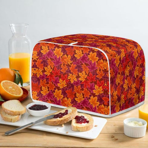 Thanksgiving Maple Leaf Toaster Cover 2 Slice, Dustproof Toaster Bread Maker Cover Small Kitchen Appliance Fingerprint Protection Thanksgiving Kit...