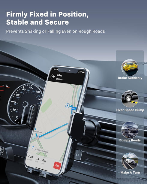 2024 Upgraded Generation Universal Phone Holder for Car, Stable,360° Rotate, Hands Free, Air Vent Car Mount Compatible with All iPhone Android Sma...