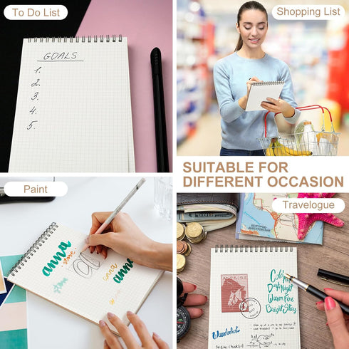 Graph Paper Spiral Notepad A5 Top Wirebound Notepad Grid Notebook Steno Pads Memo Notepads Grid Paper 140 Pages for Writing Sketching Drawing Scho...